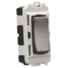 Knightsbridge  20AX Grid SP Centre Off Control Switch Black Nickel