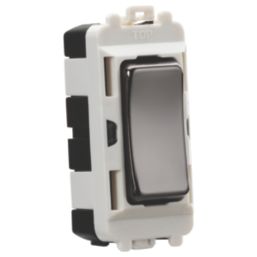 Knightsbridge  20AX Grid SP Centre Off Control Switch Black Nickel