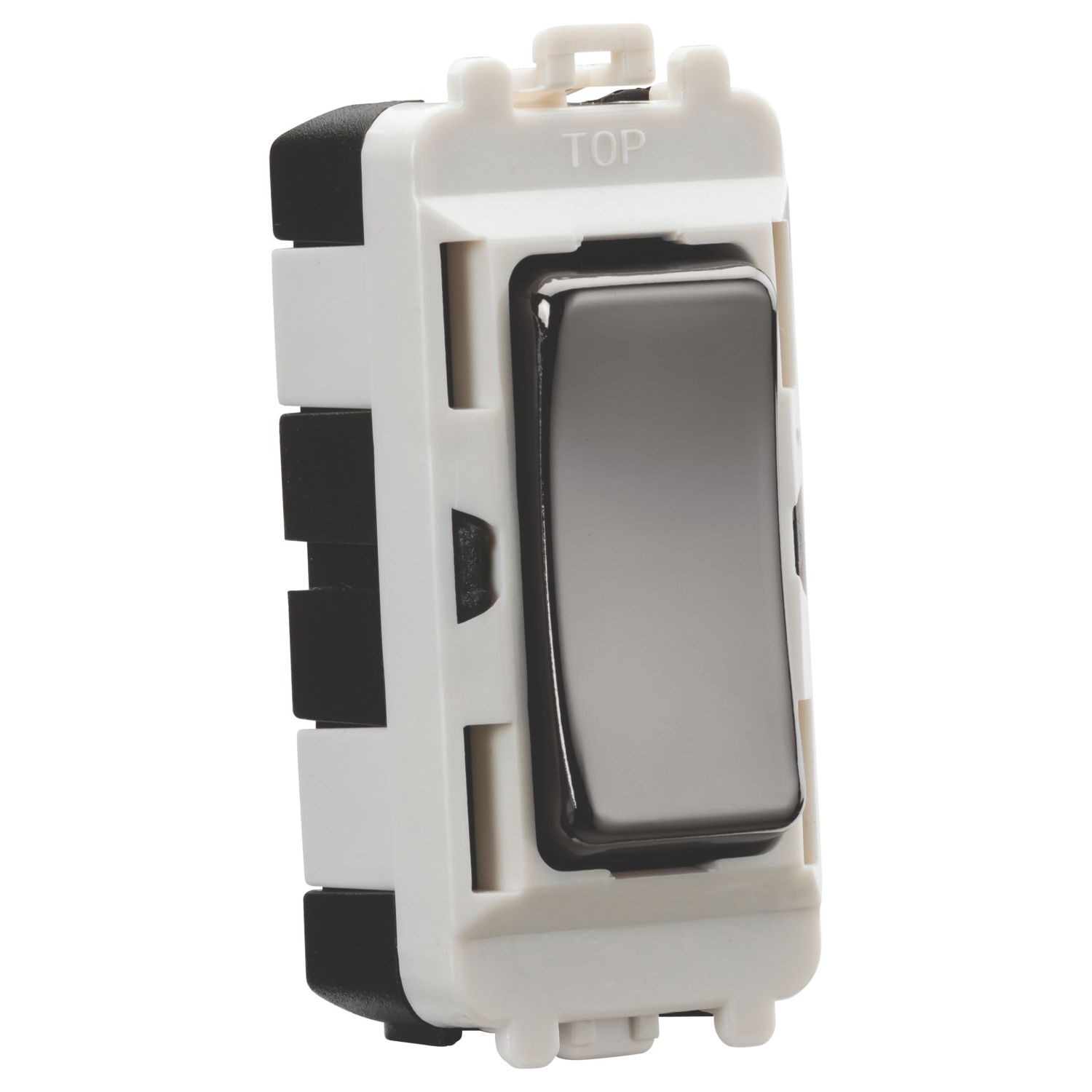 Knightsbridge 20AX Grid SP Centre Off Control Switch Black Nickel (494CR)