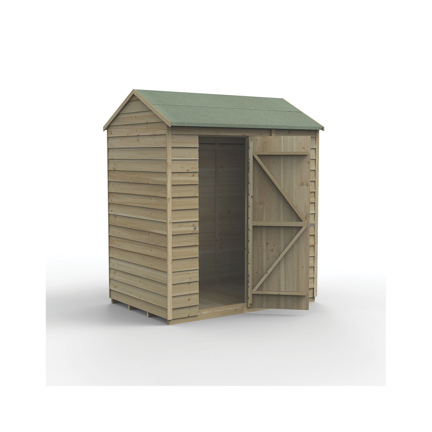Forest 4Life 6' x 4' (Nominal) Reverse Apex Overlap Timber Shed (494FL)