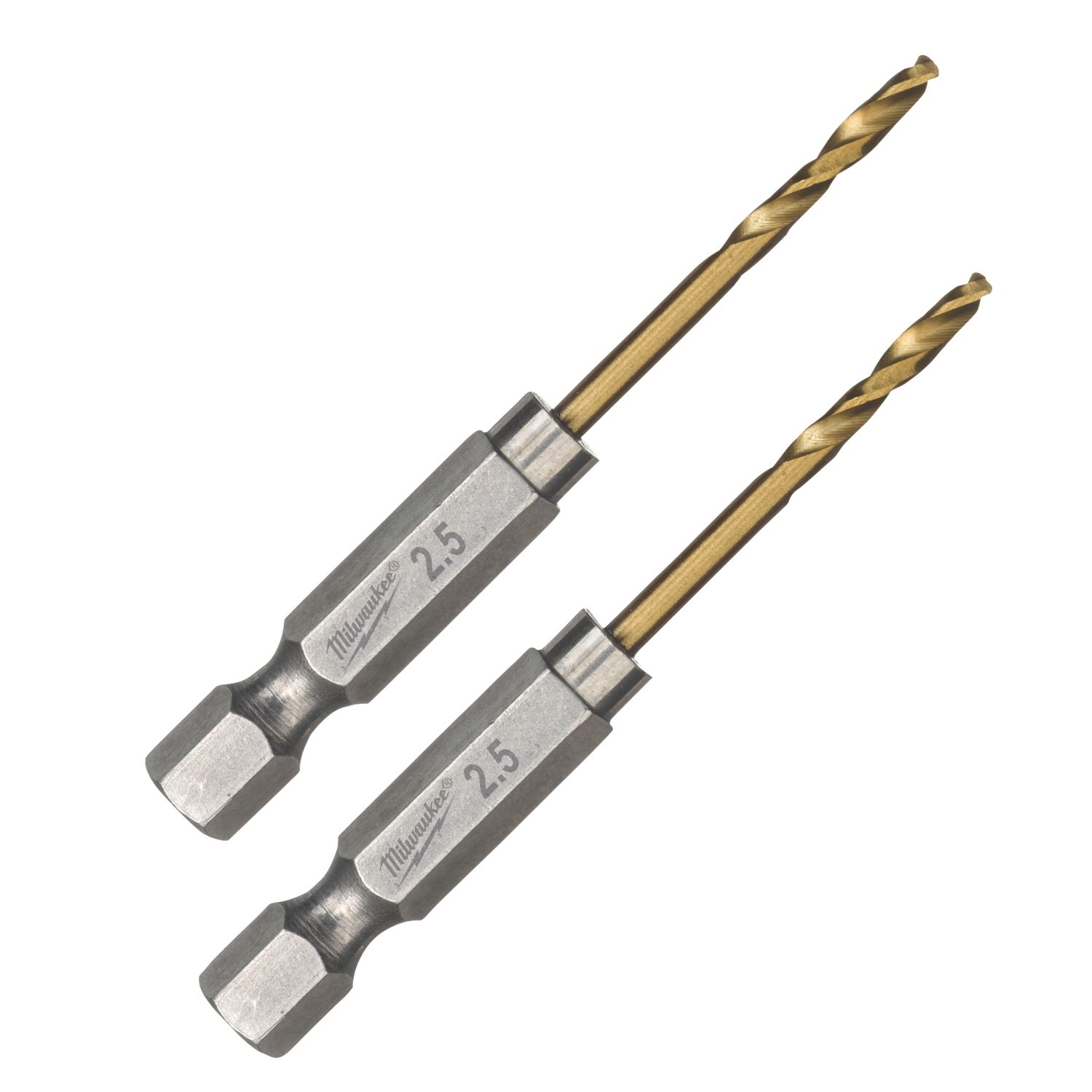 Milwaukee SWave Hex Shank Metal Drill Bits 2.5mm x 62mm 2 Pack (494HH)