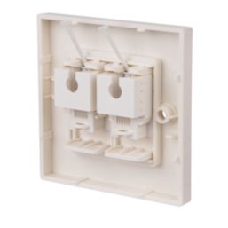 Labgear  1-Gang Double RJ45 Ethernet Socket White with Colour-Matched Inserts