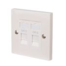 Labgear  1-Gang Double RJ45 Ethernet Socket White with Colour-Matched Inserts