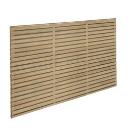 Forest  Double-Slatted  Fence Panels Natural Timber 6' x 4' Pack of 5