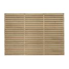 Forest  Double-Slatted  Garden Fence Panel Natural Timber 6' x 4' Pack of 5