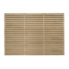 Forest  Double-Slatted  Fence Panels Natural Timber 6' x 4' Pack of 5