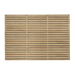 Forest  Double-Slatted  Fence Panels Natural Timber 6' x 4' Pack of 5