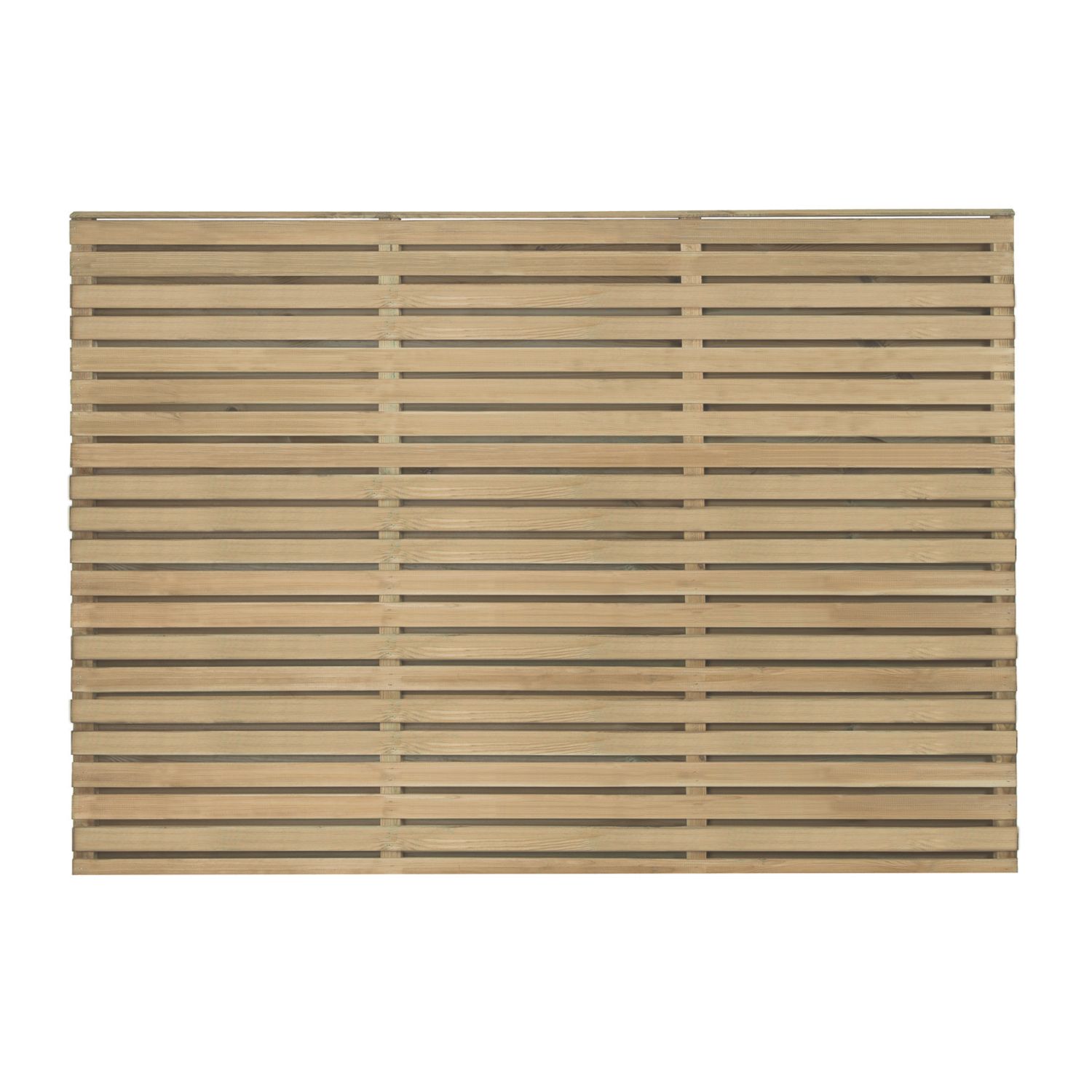 Forest Double-Slatted Fence Panels Natural Timber 6' x 4' Pack of 5 (494KP)