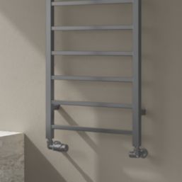 Reina 800mm x 500mm 779BTU Gunmetal Flat Designer Towel Radiator