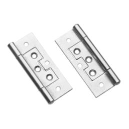 Smith & Locke Polished Chrome  Flush Hinges 100mm x 59.5mm 2 Pack
