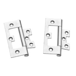 Smith & Locke Polished Chrome  Flush Hinges 100mm x 59.5mm 2 Pack