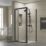 ETAL  Framed Square Pivot Door Shower Enclosure & Tray  Matt Black 895mm x 890mm x 1940mm