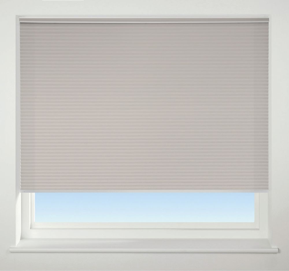 Polyester Cordless Pleated Non-Blackout Blind Light Grey 1700 x 1600mm ...