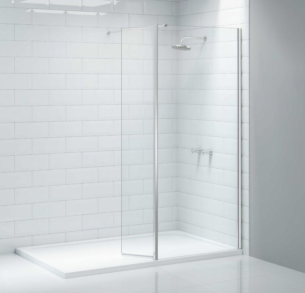 Triton Neo  Frameless Showerwall & Swivel Panel Chrome 900mm x 2015mm