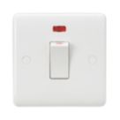 Knightsbridge Curved Edge 45A 1-Gang DP Cooker Switch White with Neon