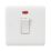 Knightsbridge Curved Edge 45A 1-Gang DP Cooker Switch White with Neon