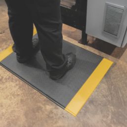 COBA Orthomat Premium Anti-Fatigue Floor Mat Black / Yellow 900mm x 600mm x 12.5mm