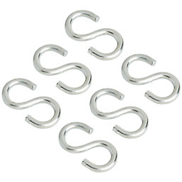 Diall S-Hooks Zinc-Plated 25 x 3mm 6 Pack