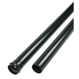 FloPlast  Push-Fit Single Socket Soil Pipe Black 110mm x 3m