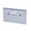 LAP  13A 2-Gang SP Switched Plug Sockets Polished Chrome  with White Inserts 5 Pack