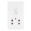 Hager WMSO100 1-Gang Dual Voltage Shaver Socket 115/230V ACV White with White Inserts