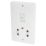 Hager WMSO100 1-Gang Dual Voltage Shaver Socket 115/230V ACV White with White Inserts