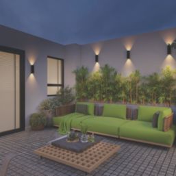 Calex Florence Outdoor LED Up & Down Wall Light Black & Gold 8.6W 400lm