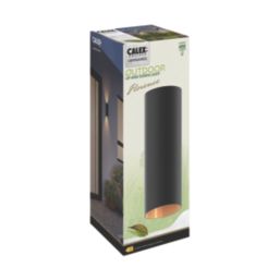 Calex Florence Outdoor LED Up & Down Wall Light Black & Gold 8.6W 400lm