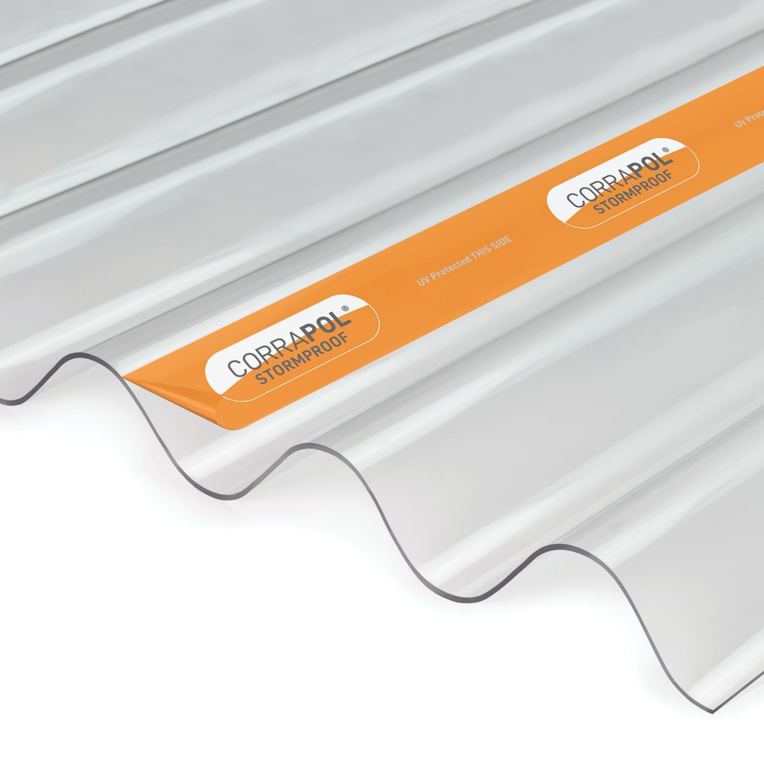 Corrapol AC806 Corrugated Polycarbonate Sheet Clear 3000mm x 950mm (495FH)