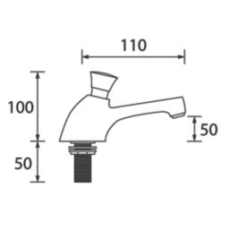 Bristan VA NC 1/2 C Chrome 100mm Self-Closing 2 Tap Holes Basin Pillar Tap