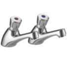 Bristan VA NC 1/2 C Chrome 100mm Self-Closing 2 Tap Holes Basin Pillar Tap