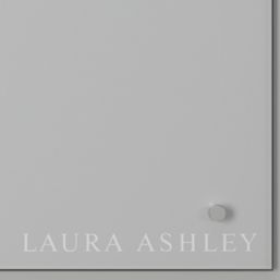 Laura Ashley  Clear with Satin Chrome Caps Kitchen Splashback 600mm x 750mm x 6mm