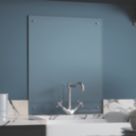 Laura Ashley  Clear with Satin Chrome Caps Kitchen Splashback 600mm x 750mm x 6mm