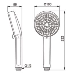 Ideal Standard Alu+ Hand Shower Silver 100mm x 232mm