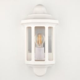 LAP  Outdoor Half Lantern Wall Light Matt White