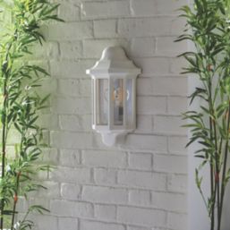 LAP  Outdoor Half Lantern Wall Light Matt White