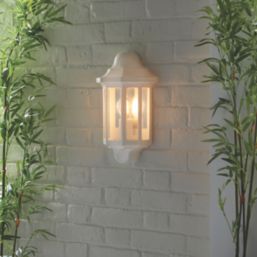 LAP  Outdoor Half Lantern Wall Light Matt White