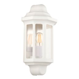 LAP  Outdoor Half Lantern Wall Light Matt White