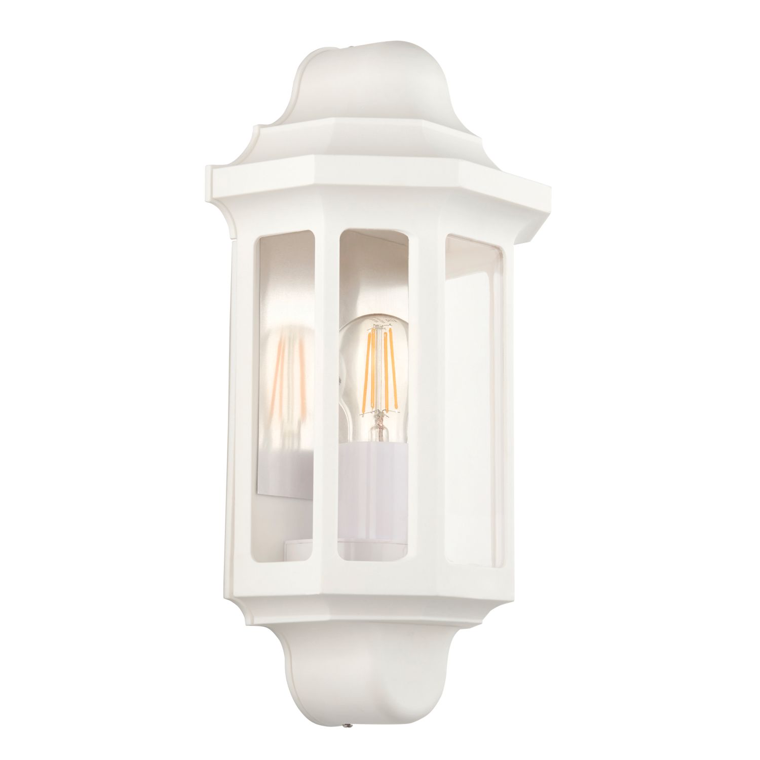 LAP Outdoor Half Lantern Wall Light Matt White (495PG)