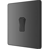 British General Evolve 20 A  16AX 1-Gang 2-Way Light Switch  Black with Black Inserts