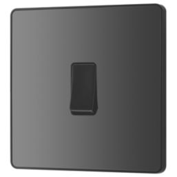 British General Evolve 20A 16AX 1-Gang 2-Way Light Switch  Black Chrome