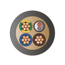 Time EV-Ultra Black  3-Core 4mm² & 2-Core Screened  EV Charging Cable 1m Coil