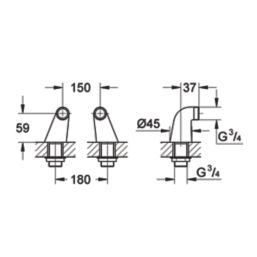 Grohe Pillar Unions Chrome