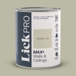 LickPro Max+ 1Ltr Green 01 Matt Emulsion  Paint