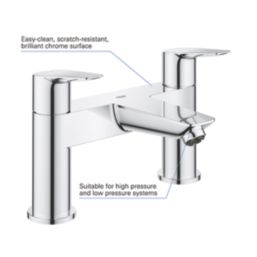 Grohe Start Edge Chrome 154mm Deck Mounted Lever 2 Tap Holes Bath Mixer Tap