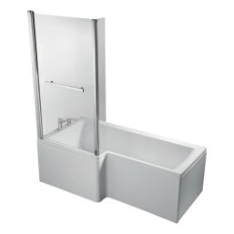 Ideal Standard Concept Space Shower Bath Left-Hand Acrylic No Tap Holes 1500mm