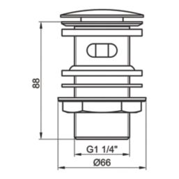 Flomasta Slotted Pop Up Basin Waste Chrome 66mm