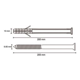 Easyfix  TX Short Expansion Frame Fixings 10mm x 200mm 12 Pack