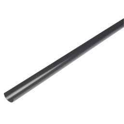 FloPlast Mini Line PVC Half Round Gutter Black 76mm x 2m 6 Pack