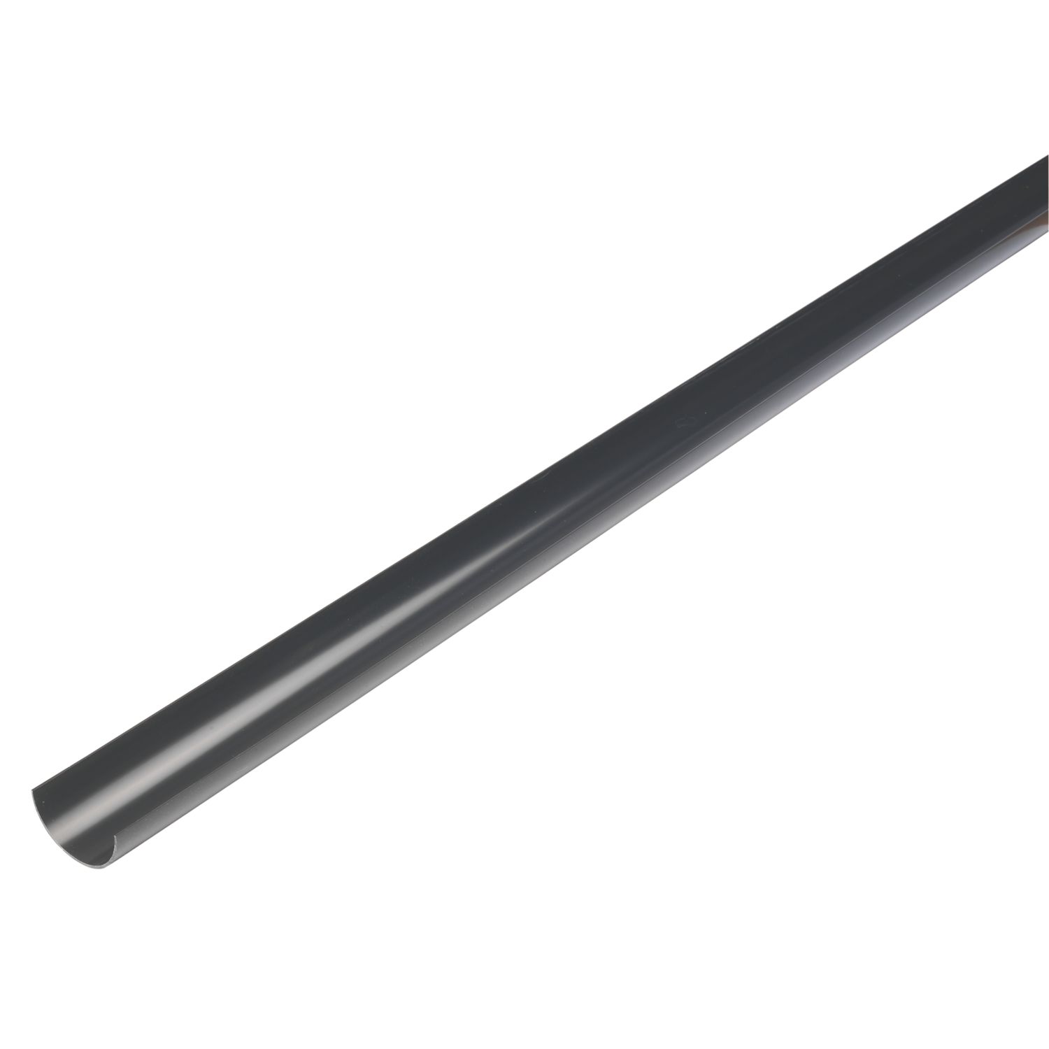 FloPlast Mini Line PVC Half Round Gutter Black 76mm x 2m 6 Pack (49604)